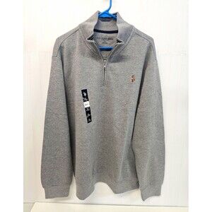 U.S. Polo Assn. Mens XL Gray Fleece 1/4 Zip Mock Neck Logo Sweatshirt